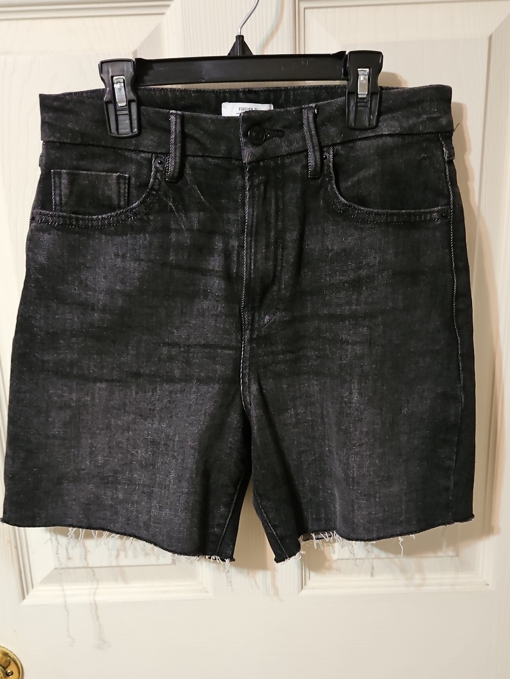 Forever 21 Black Washed Denim Cutoff Shorts